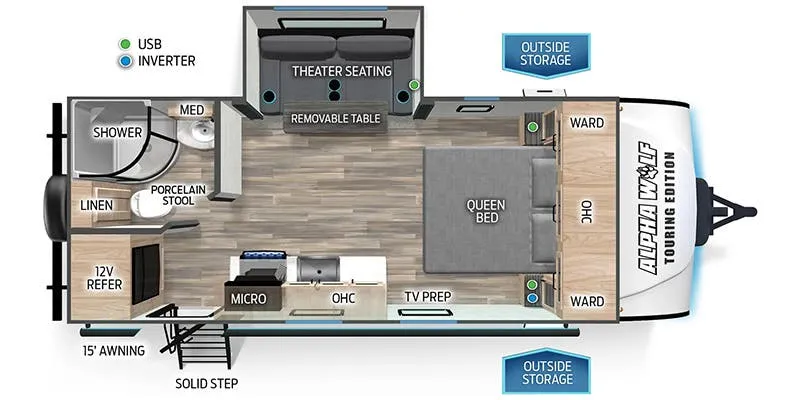 Forest River Cherokee Alpha Wolf Touring Edition 17CB floor plan