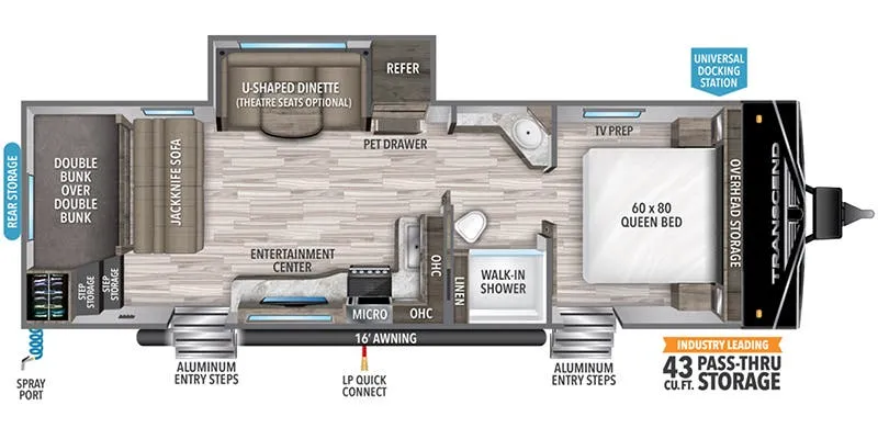 2022 Grand Design Transcend Xplor 265BH floor plan