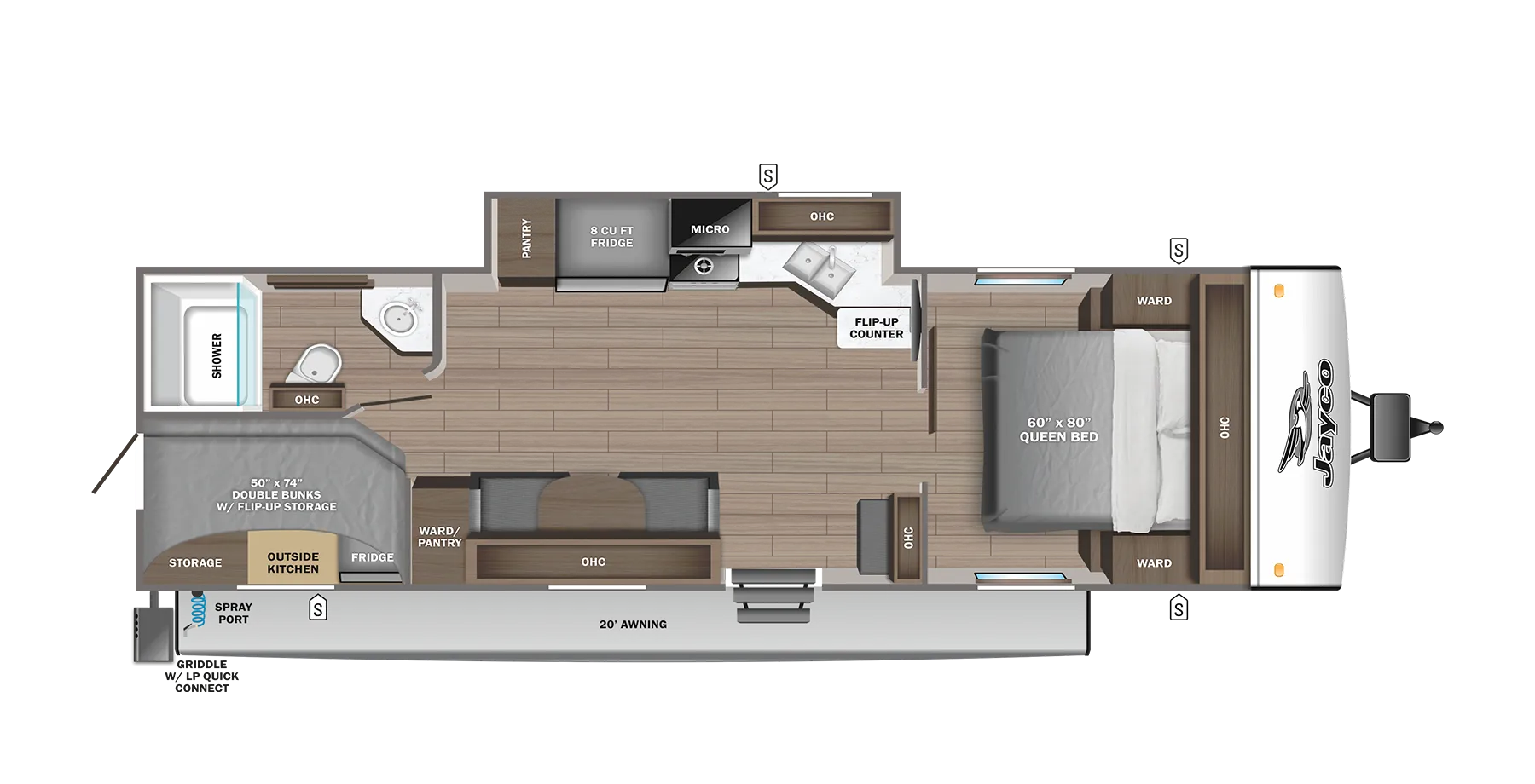 2024 Jayco Jay Feather 22BH - Floor plan