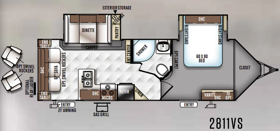 Forest River Rockwood Ultra V 2811VS floor plan