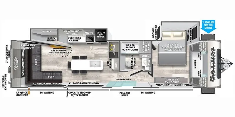 2024 Forest River Wildwood Heritage Glen 322VIEW floor plan