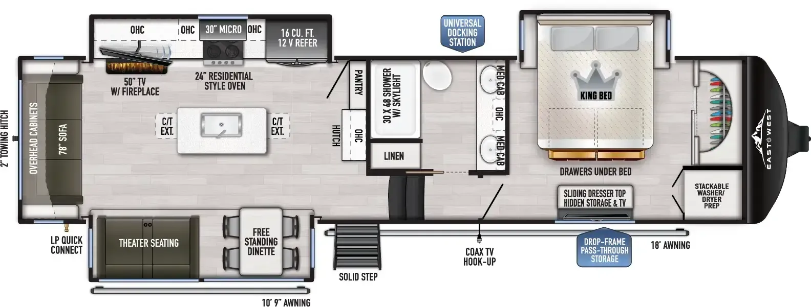 2026 East to West Ahara 365RL - Floor plan