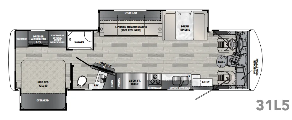 Forest River Georgetown 5 Series GT5 31L5 floor plan