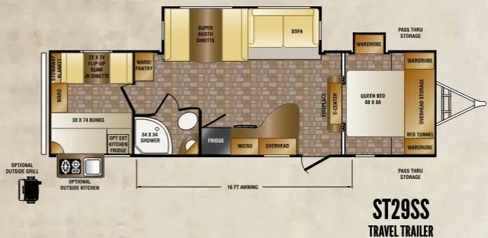 CrossRoads Sunset Trail Reserve ST29SS floor plan