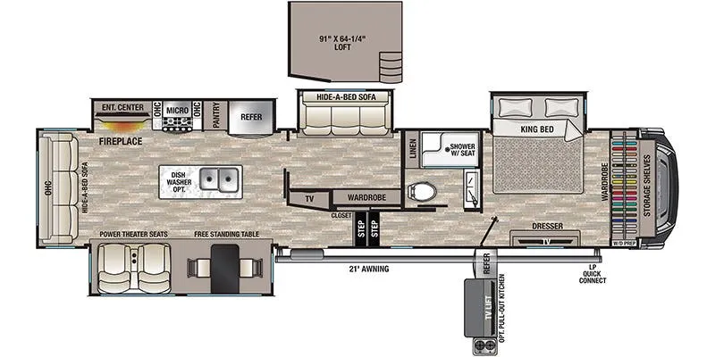 2021 Forest River Cedar Creek 377BH - Floor plan