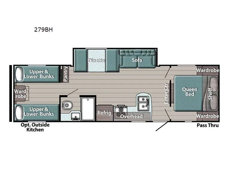 2023 Gulf Stream RV Ameri-Lite Ultra Lite 279BH - Floor plan
