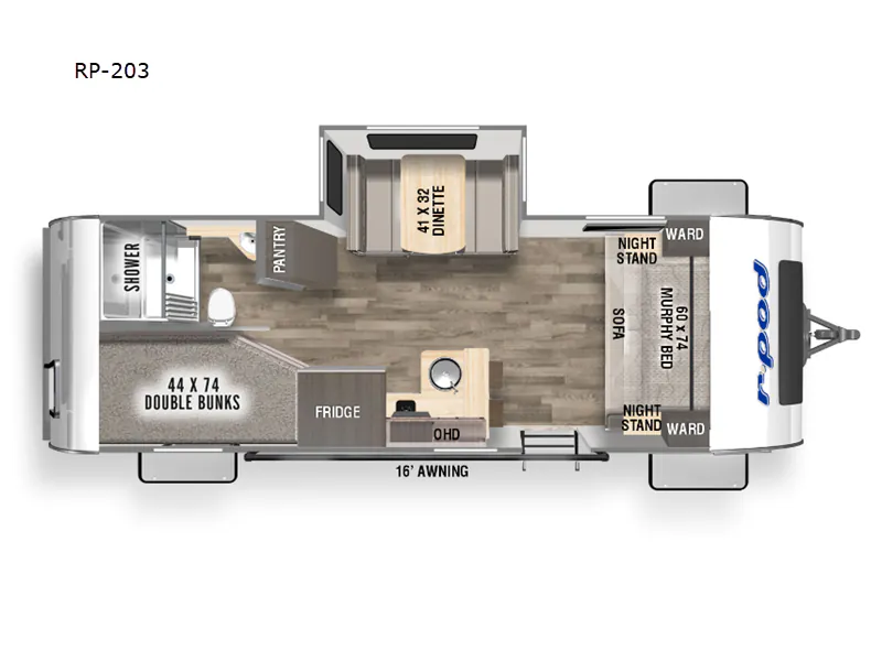 2024 Forest River R-Pod 203 - Floor plan
