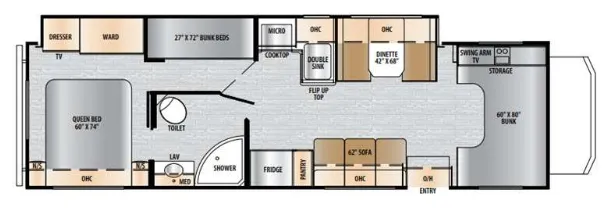 East to West Entrada 3100FB floor plan