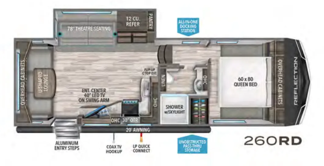 Grand Design Reflection 150 Series 260RD floor plan
