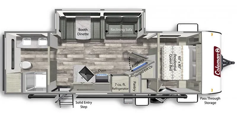 2022 Dutchmen Coleman Light 2625RB - Floor plan