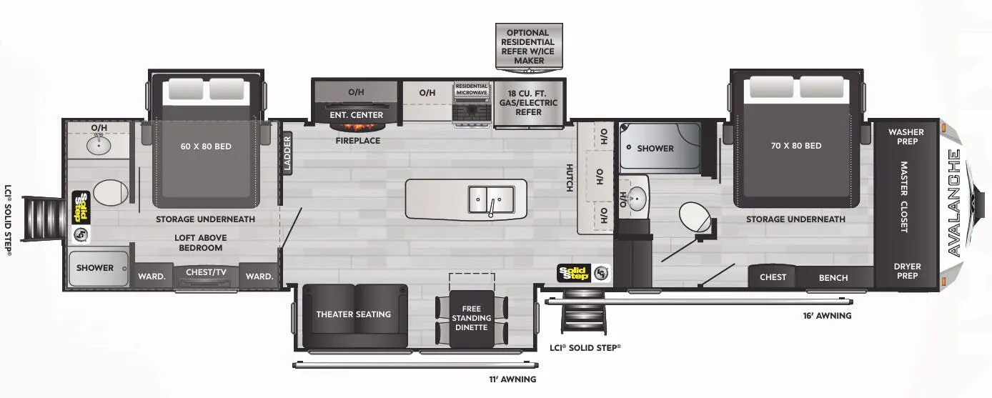 Keystone Alpine Avalanche Edition 390DS floor plan