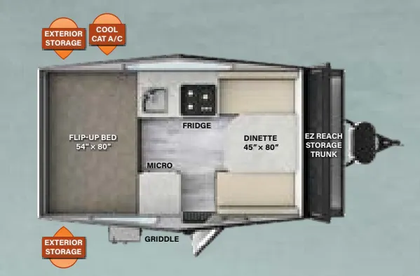 Forest River Flagstaff Hard Side T12RBST floor plan