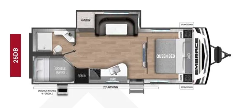 Cruiser RV Embrace 25DB floor plan