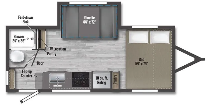 2025 Winnebago Micro Minnie 1821FB - Floor plan