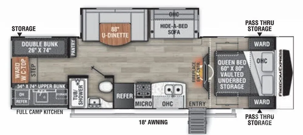 Coachmen Freedom Express Liberty Edition 292BHDSLE floor plan