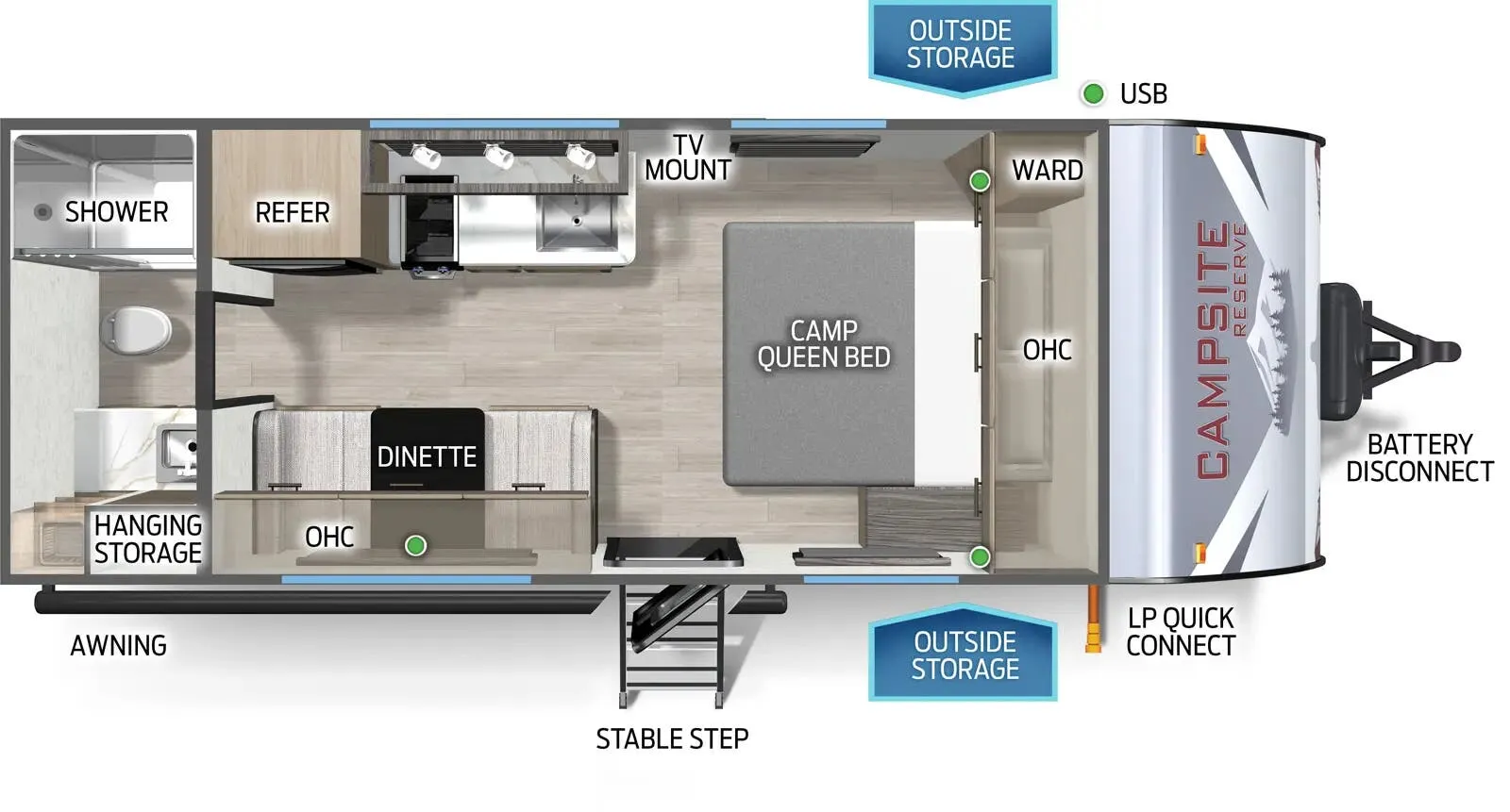 Forest River Campsite Reserve 16BC floor plan