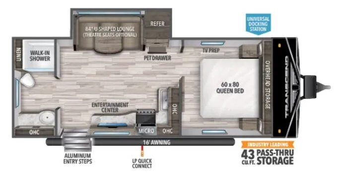 2022 Grand Design Transcend Xplor 221RB - Floor plan