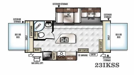 Forest River Flagstaff Shamrock 23IKSS floor plan