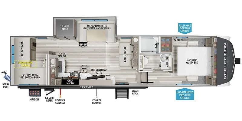 2026 Grand Design Reflection 150 Series 298BH - Floor plan