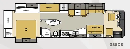 Coachmen Sportscoach Cross Country 385DS floor plan