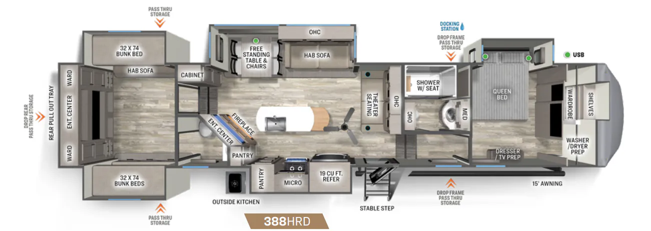 Forest River Sierra Luxury 388HRD floor plan