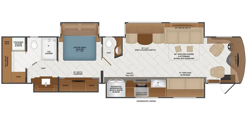 2018 Fleetwood Discovery LXE 44H - Floor plan