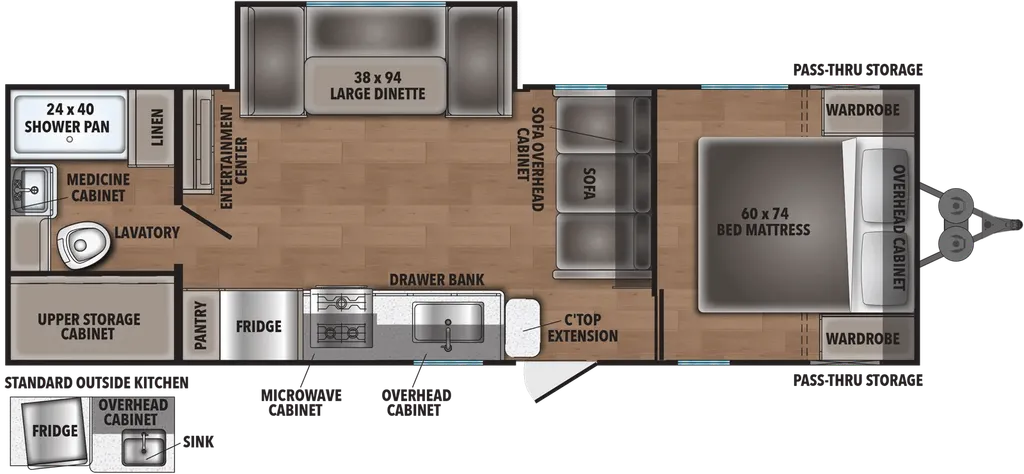 2024 Shasta RVs Shasta 25RB floor plan