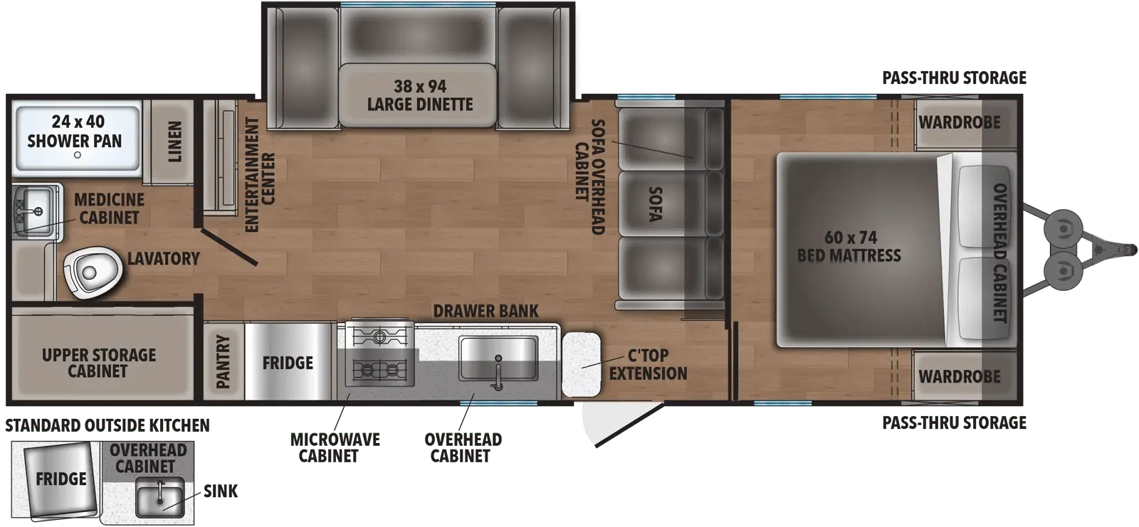 2024 Shasta RVs Shasta 25RB - Floor plan