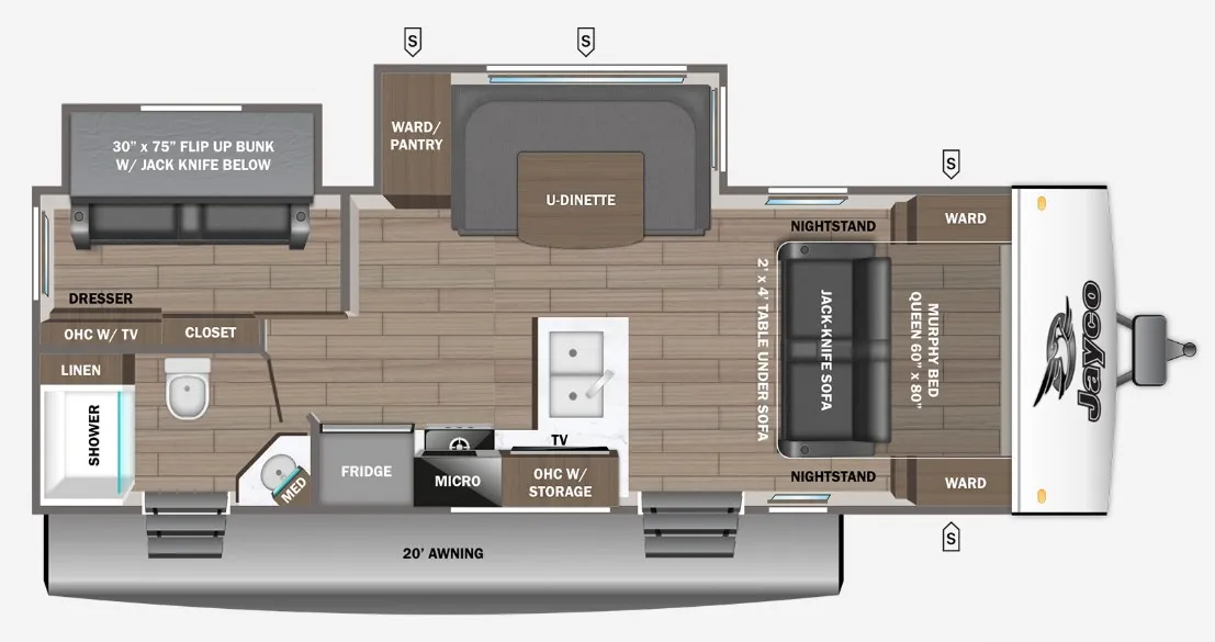 2026 Jayco Jay Feather 23MBD - Floor plan