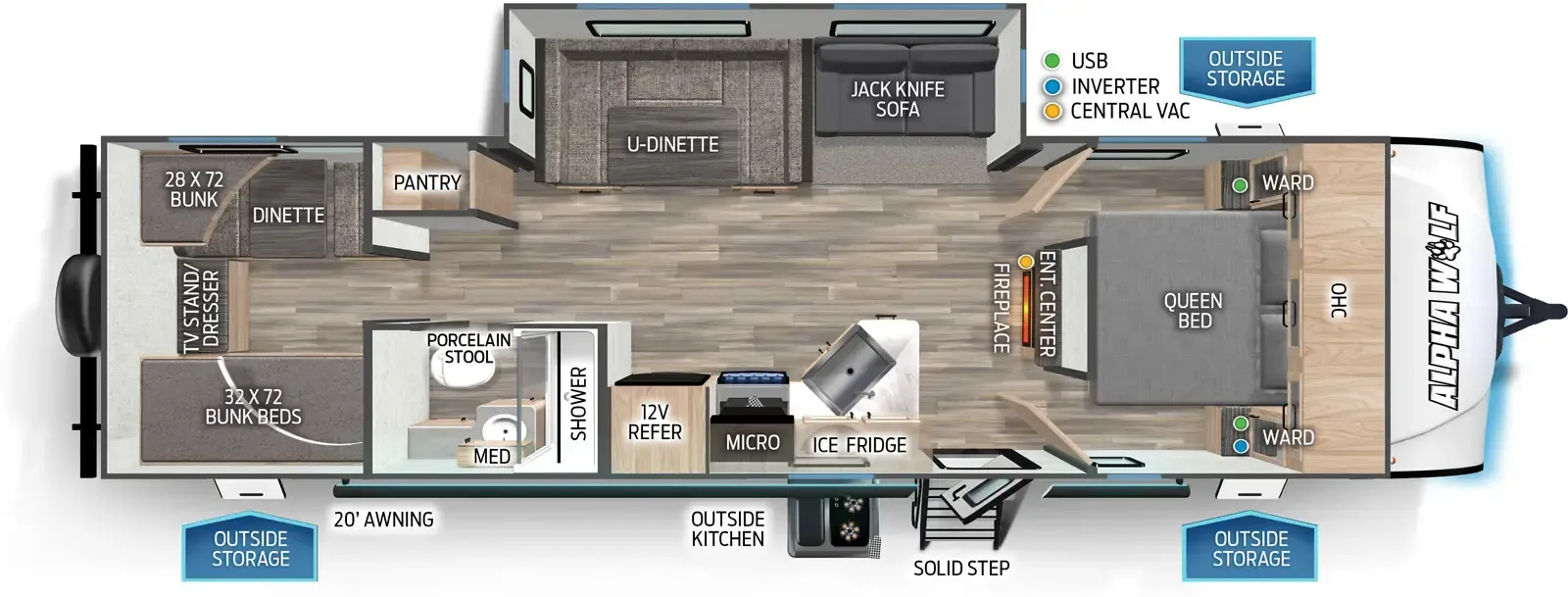 2024 Forest River Cherokee Alpha Wolf 280QBS - Floor plan