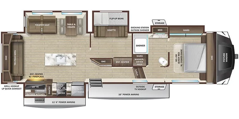 Highland Ridge Roamer 354MBH floor plan