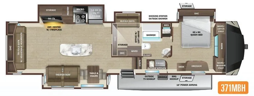 Highland Ridge Silverstar 371MBH floor plan