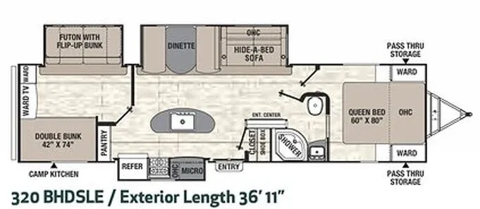 Coachmen Freedom Express Liberty Edition 320BHDSLE floor plan