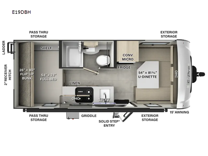 2026 Forest River Flagstaff E-Pro E19DBH - Floor plan