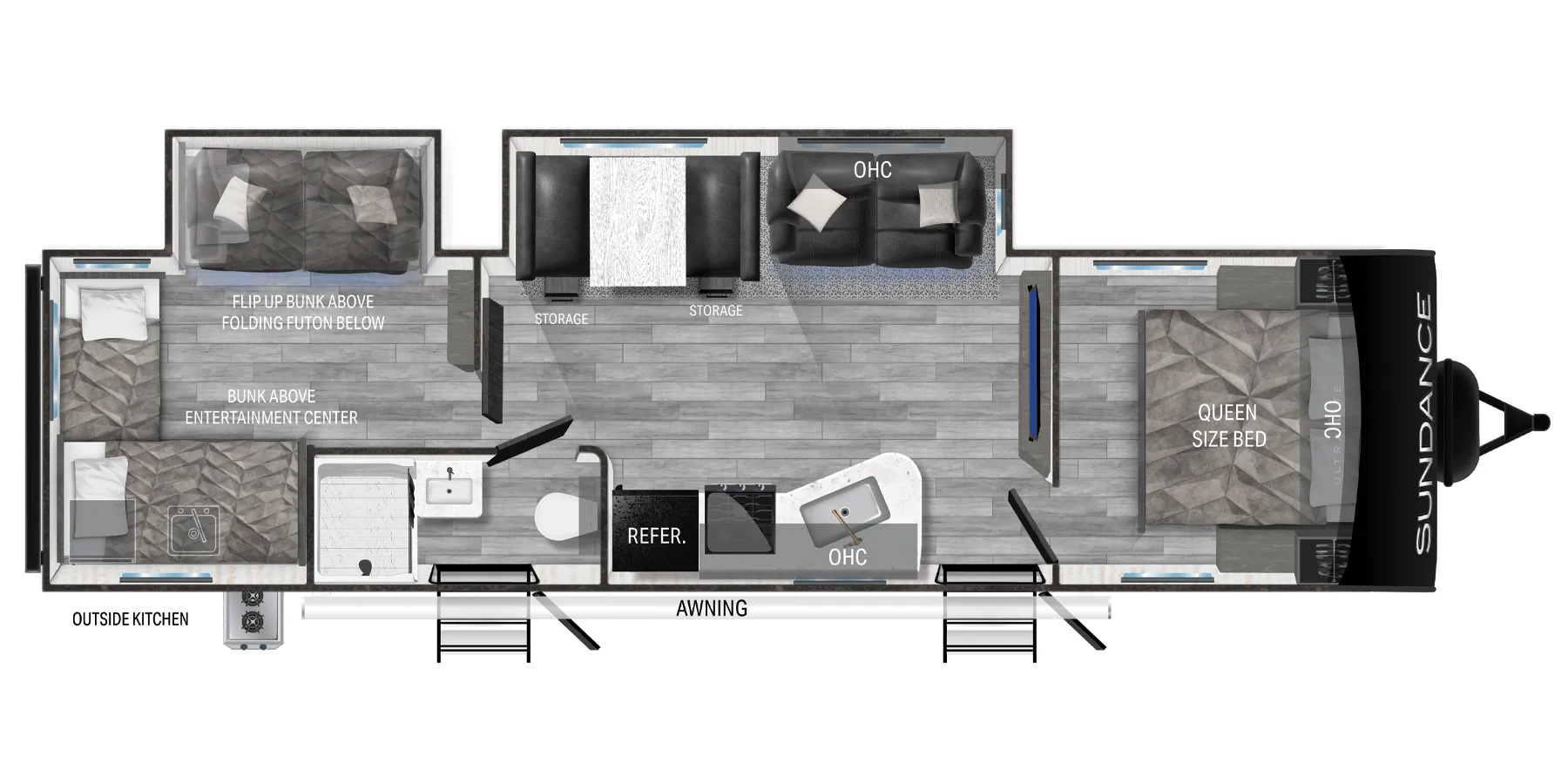Heartland Sundance Ultra-Lite Travel Trailers 324BH floor plan