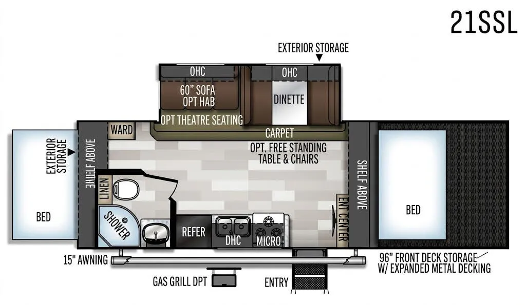 Forest River Flagstaff Shamrock 21SSL floor plan