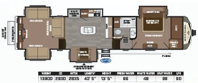 Keystone Montana 3791RD floor plan