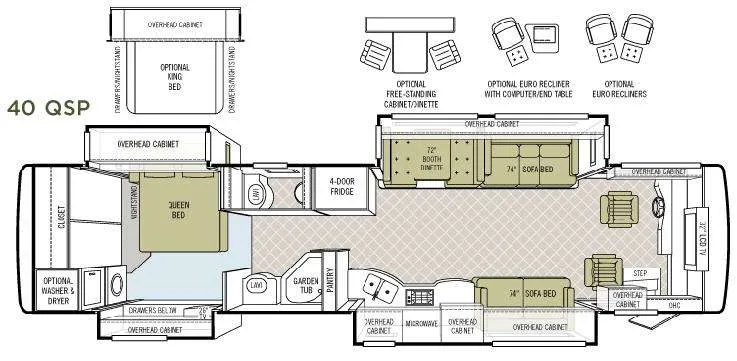 2008 Tiffin Allegro Bus 40QSP - Floor plan