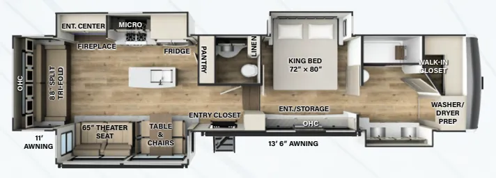 Forest River Rockwood Luxury R383FB floor plan