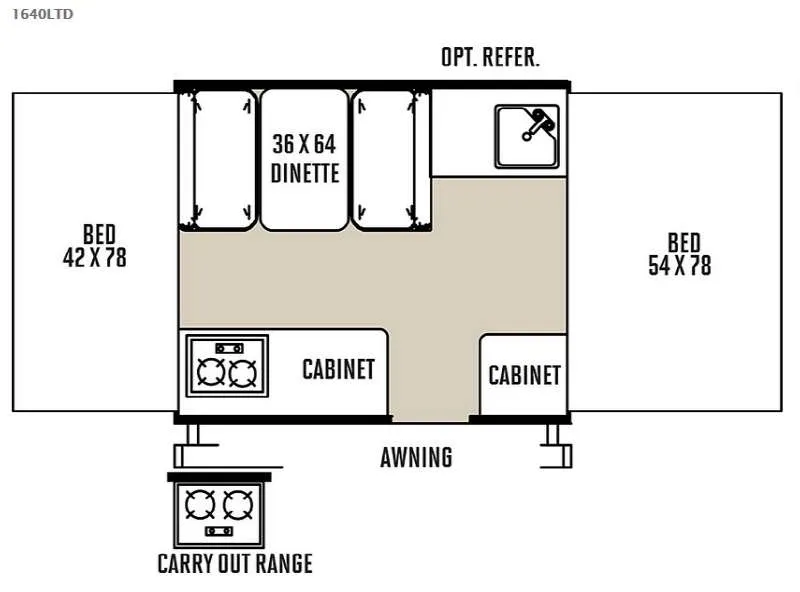 2015 Forest River Rockwood Freedom Series 1640LTD - Floor plan