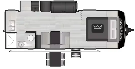 2023 Keystone Cougar Half-Ton 22MLS - Floor plan