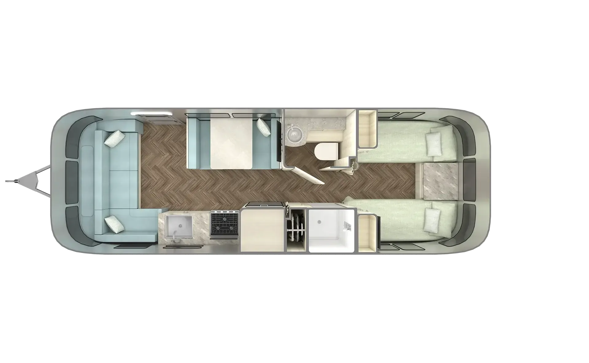 Airstream International 28RB floor plan