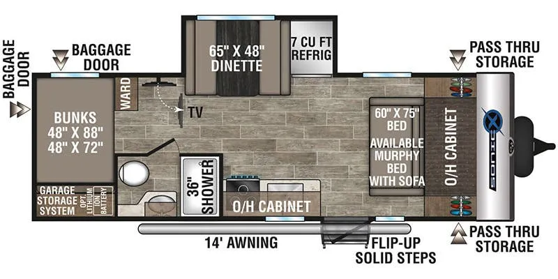 2021 Venture RV Sonic X SN211VDBX - Floor plan