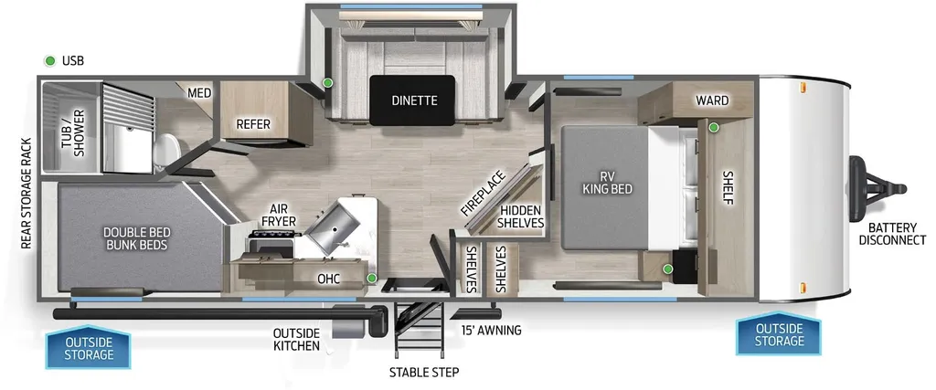 2026 Forest River Cascade 23MSC floor plan