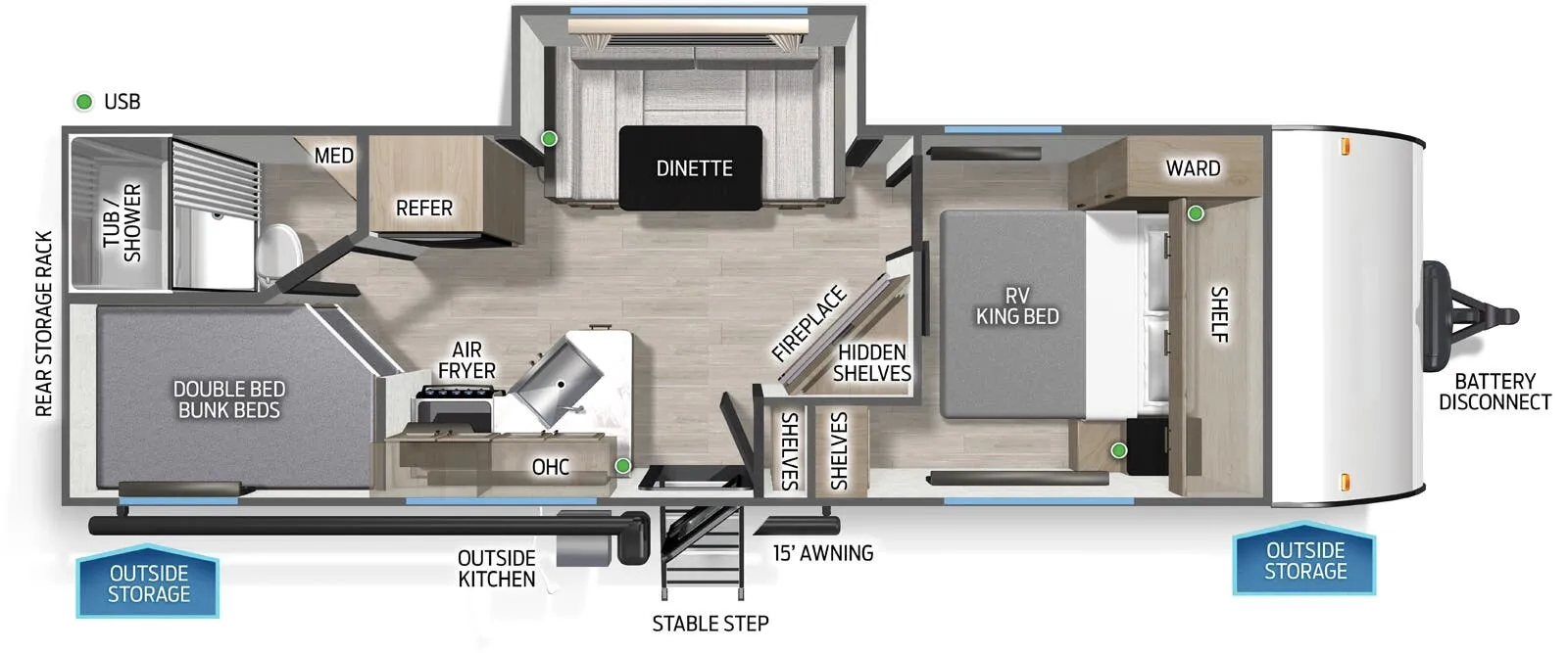 Forest River Cascade 23MSC floor plan