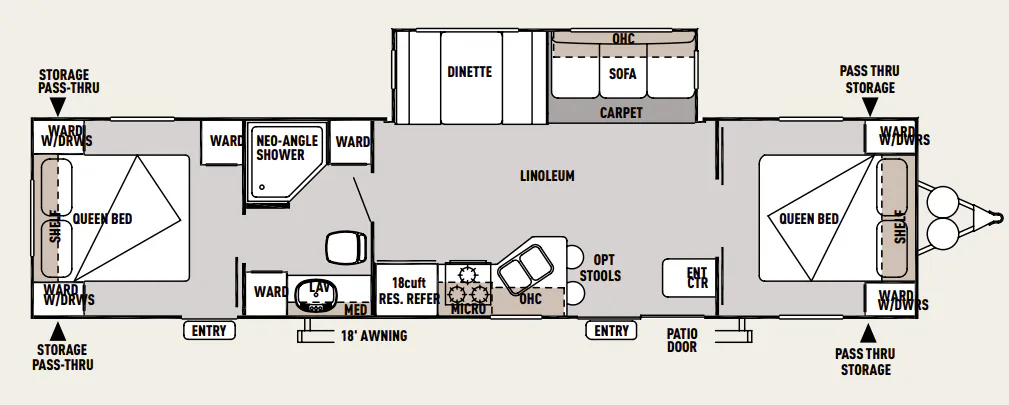 Forest River Wildwood 37BHSS2Q floor plan