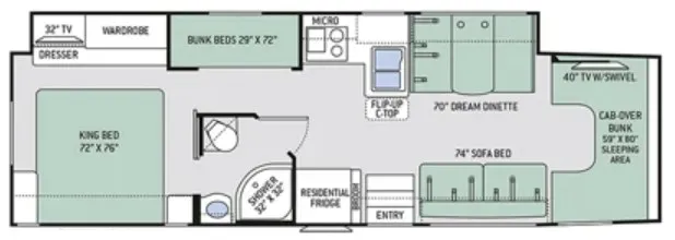 2019 Thor Motor Coach Magnitude BB35 floor plan