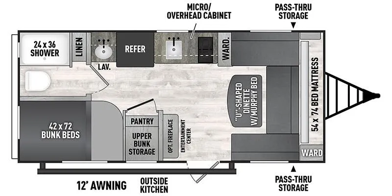 Coachmen Clipper 4k Series 182DBU floor plan