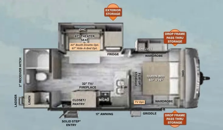 2023 Forest River Rockwood Mini Lite 2511S - Floor plan