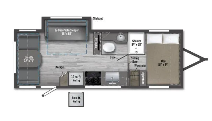 Winnebago Micro Minnie 2225RL floor plan